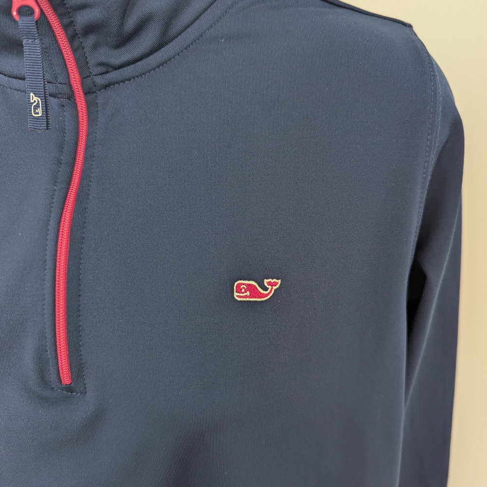 Vineyard Vines Performance Navy Pullover With Red… - image 3